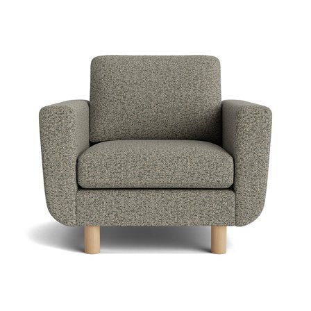 Haven Sessel Puente Grün meliert moderner Polstersessel bequemer Loungesessel für Wohnzimmer mit Holzbeinen 86cm Breite zeitloses Design