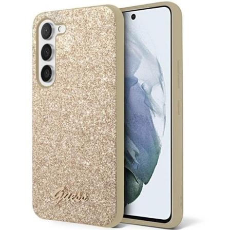 Guess Galaxy S24 Mobilskal Glitter Script - Kulta