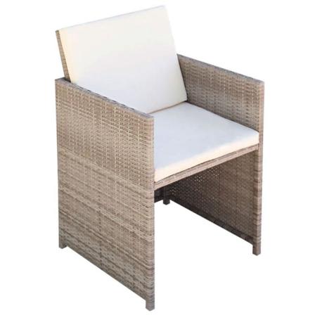 Vidaxl Trädgårdsstolar 2 St Med Dynor Och Kuddar Konstrotting Be Beige