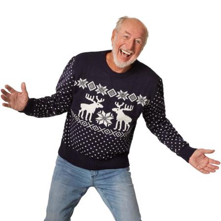 tectake Jultröja med vintrigt snömotiv blå-vit Blue L