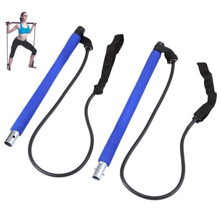 Bærbar Pilates Bar Kit med motstandsbånd Yoga Pilates Stick Yoga