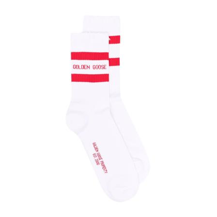 Golden Goose Socks Hvid, Herre Strømper, Størrelse: ONE Size