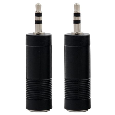 Ljudadapter 3,5 till 6,5 mikrofonkonverterhuvud hane till hona mikrofon till hörlursljudkonverterhuvud 2 stycken