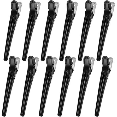 12 stk. Metall Krokodille Hårklemme Sprette Lang Andenebb Hårklemmer