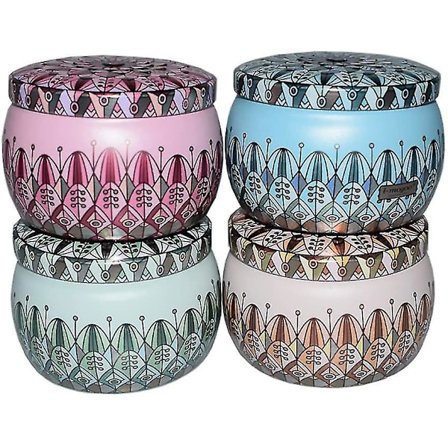 Runde Metal Tins Opbevaringsbokse Beholdere 4 stk