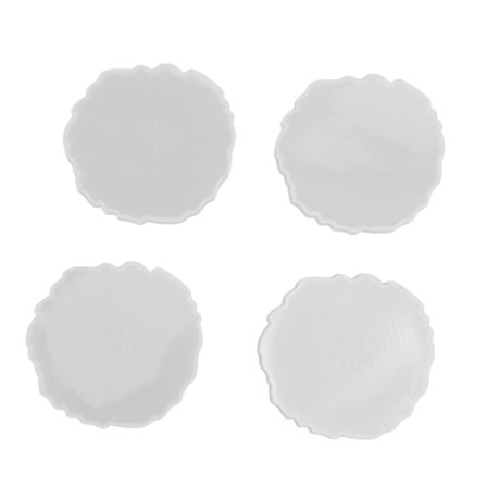 4 stk. silikoneform unik bølget form design elastisk nem afstøbning form håndværk til DIY-underlag