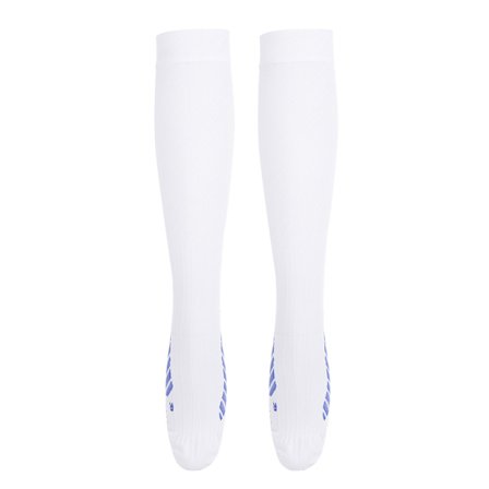 1 par kompressionsstrømper til mænd og kvinder til sport, løb, kompressionssokker til smertelindring, benstøtte til udendørs cykling (hvid knæhøj M)