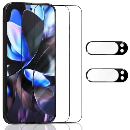 2-Pack Google Pixel 9 Pro Näytönsuoja & 2-Pack linssinsuoja - Karkaistu Lasi 9H - Super laatu 3D
