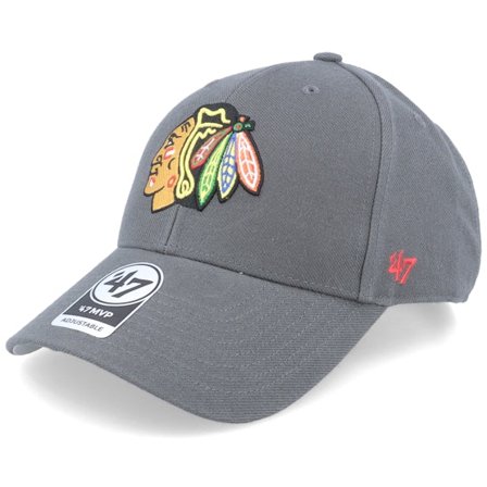 47 Brand - NHL Grå adjustable Kasket - Chicago Blackhawks NHL MVP Charcoal Adjustable @ Hatstore