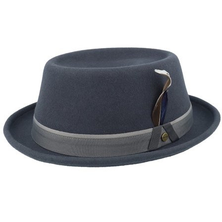 Stetson - Gris porkpie Sombrero - Woolfelt Titanium Pork Pie @ Hatstore