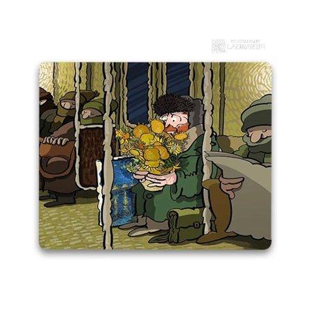 Liten musmatta tecknad Van Gogh Illustration PC Gamer-skåp Tangentbord Skrivbordsmatta Datorspelstillbehör Musmatta Animemattor ZY003230 25x29cm