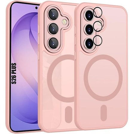 Stødabsorberende cover - BOOLING - til Samsung Galaxy S26 Plus - Magnetisk beskyttelse til kamera - Rosa