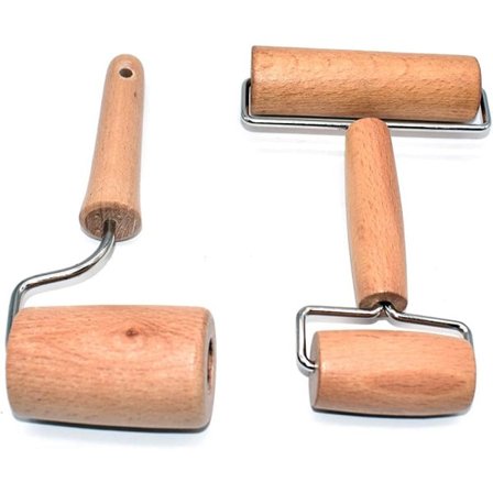 Trækagerulle, sæt med 2 kageruller Pizzarulle Tilbehør til bagning af kager til voksne og børn Bageværktøj til køkken (T-form & H-form)