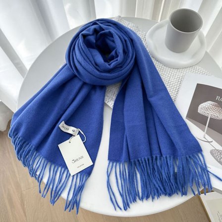 Enfärgad cashmere scarf sjal dam vinter exklusiv mångsidig 250g höst och vinter ny varm scarf