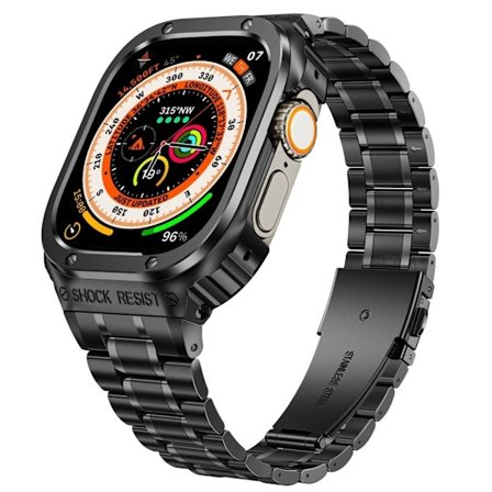 Apple Watch 6/5/4/SE 44mm Klockarmband med Skal - Svart