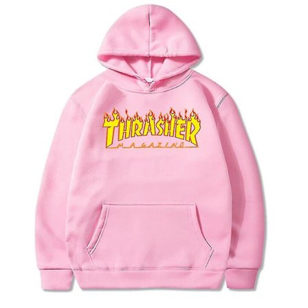 Unisex Thrasher Hoodie Letter Printed Sweatshirt Dragsko Huva med ficka