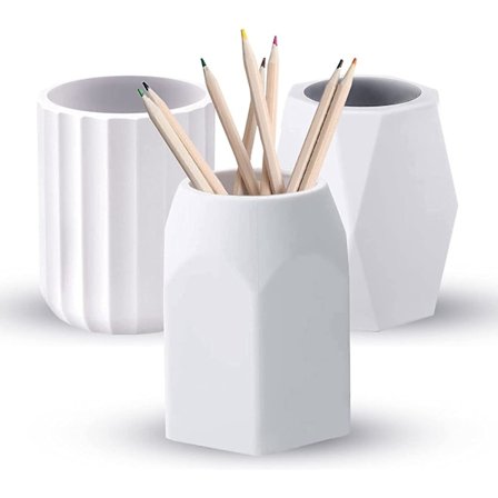 Silikon Penneholder, 3 stk. Geometrisk Penneholder Kreativ Desi