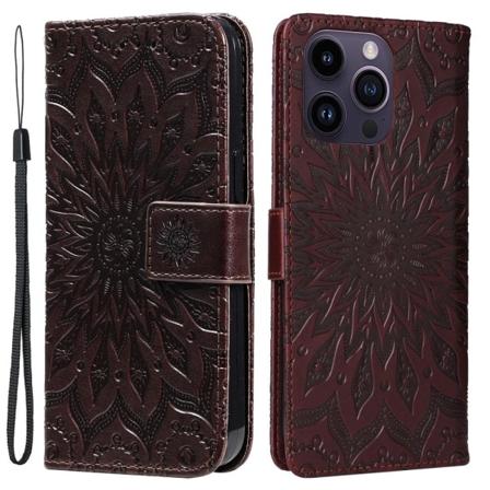 SKALO iPhone 15 Pro Max Mandala Plånboksfodral - Brun Brun