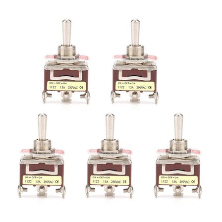 5 stk ONOFFON 3 Position Toggle Switch 3 Pin 12mm 15A 250VAC