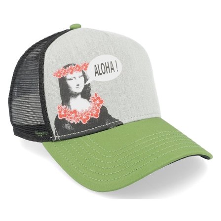 Coastal - Grijs trucker Cap - Mona Grey/Black/Green Trucker @ Hatstore