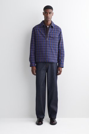 COS Men's Overshirt In Cotone Con Cerniera in Blu