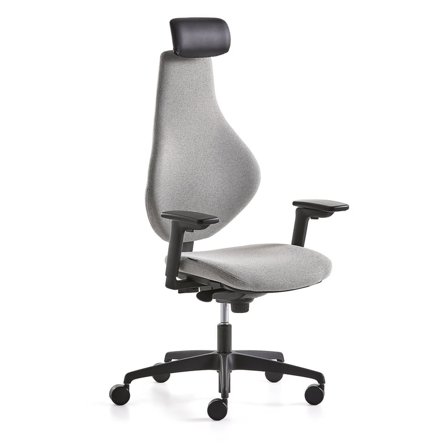 Office chair HURRAY, high back, grey