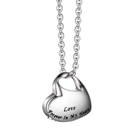 Urne Halskæde Urne Smykker Altid Indgraveret I Mit Hjerte Rustfrit Stål Souvenir Vandfast