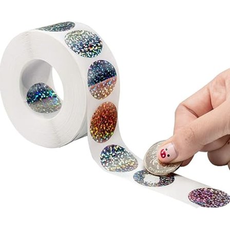 Klistermærke Rund Sølv Hologram Holografisk Klistermærke Glitter Etiketter DIY Lav Din Egen
