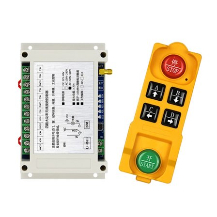 DC12V-48V Fjernbetjeningskontakt 315/433Mhz Fjernbetjening 4CH Trådløs fjernmodtager RF Switch Gate Garage 220V-380V