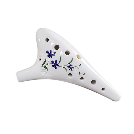 12 reikää pyöreä pää, keraaminen Ocarina Alto C käsinmaalattu soitin kaulanauhalla Music Score suojapussi musiikin ystävälle ja oppijalle