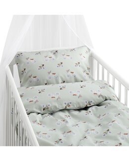 Påslakanset Spjälsäng Plingeling 2-delar Grön - Borganäs of Sweden