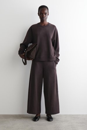 COS Women's Felpa In Cotone in Viola