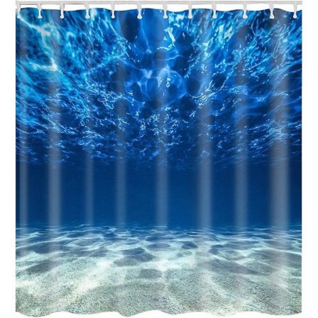 Duschforhæng med kroge Høj kvalitet Vandafvisende Skimmelresistent Nem at rengøre Smukt tryk (hav)