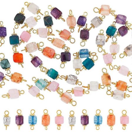 50 kpl 5 väriä Kuutio Luonnon Akaatti Liitin Monivärinen Helmi Liitin Korut Kuutio Linkki Riipus Kullatulla Rautaosalla Korujen Valmistukseen