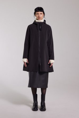 Mosebacke Lightweight Matte Zip Raincoat Black