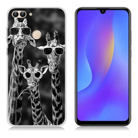 Huawei P Smart mjukt skal med tryckt mönster - Coola giraffer
