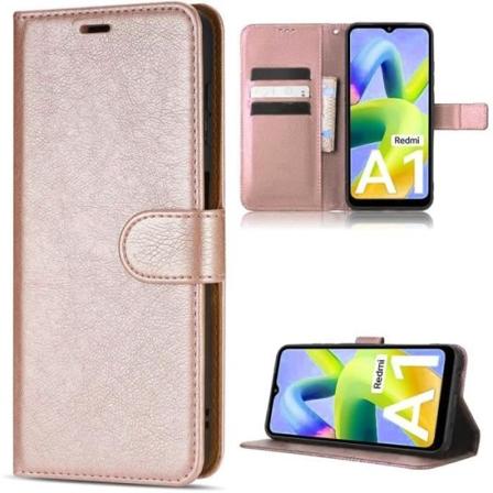 Fodral för Xiaomi Redmi A1/A2 Lädereffekt Elegant design magnetisk stängning - rosa Rosa