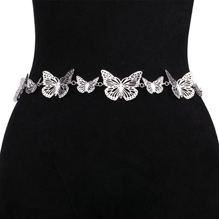 Mode Metallbälte Midjekedja Kvinnor Body Chain Sommar Bikini Back Chain Beach Party Smycken Tillbehör