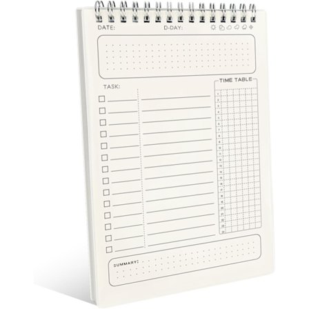 80-siders udateret daglig planlægger - To-Do liste notesbog til arbejde, skole & hjem, målrettet notesblok med opgavestyringssystem (8"x1