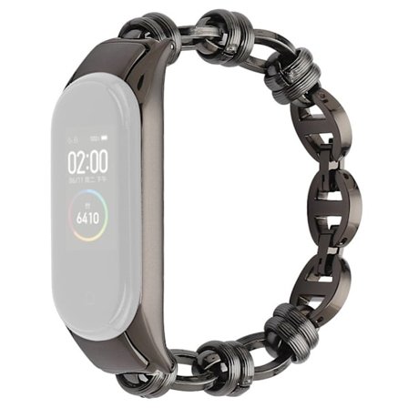 Xiaomi Mi Smart Band 6 / 5 klockarmband med tråddesign - Svart