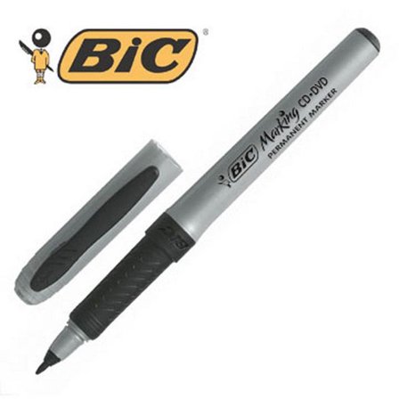 BIC Märkpenna Marking CD/DVD-Marker, permanent, tunn 0,7 mm linjebredd, svart - Lyreco - Kontorsmaterial - Pennor - Märkpennor - Rund spets