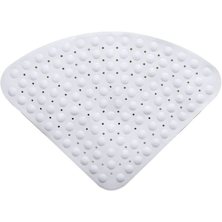 Buede Dusjmatte Antislipp Massasje Kvadrant Badematte Med Dreneringshull Hvit