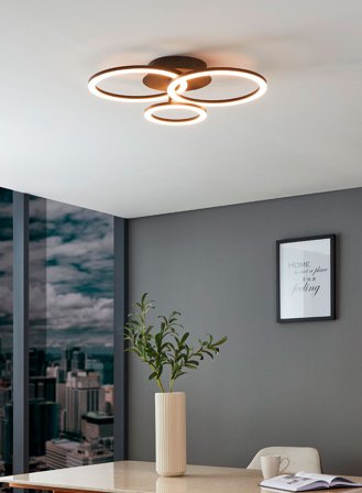 Parrapos-z taklampe 3-lys roterbar - sort