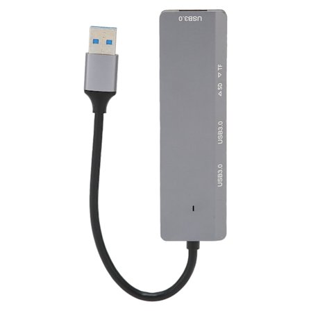 USB-hub 5 Gbps med 3 USB3.0-portar, kortläsare för lagring och minne, snabb värmeavledning, aluminiumlegering, USB-delare för PC