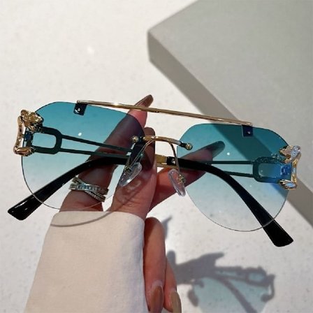 Cheetah Decor Solglasögon Dubbla Bridge Solglasögon GRADIENT