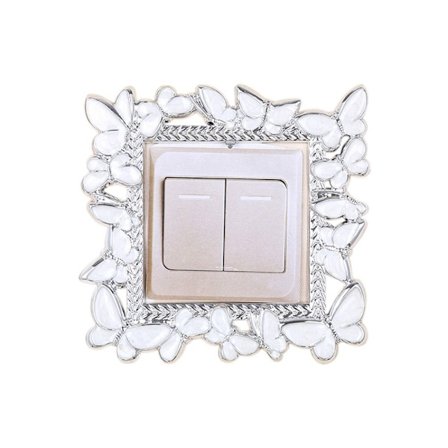 Enkel lysbryter Deksel Sokkel Surround Frame SØLV