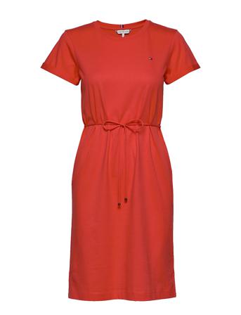 Th Cool C-Nk Short Dress Ss Knälång Klänning Orange Tommy Hilfiger