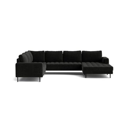 Rouge U-sofa højrevendt Letto Antracit - 344x254x89cm - Vendbare ryghynder & slidstærke pulverlakerede ben - Blød/Medium siddekomfort - Perfekt til 