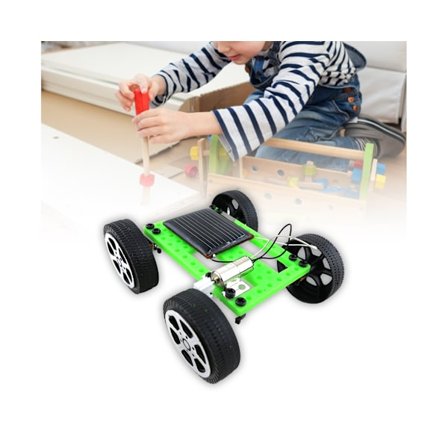 1 set leksaksbilssats mini solcellsdriven plast elektroniska komponenter monterad fordonsleksakssats för barn