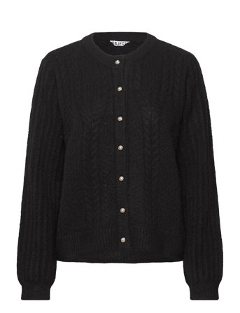 Objflora Re Ls Knit Button Cardigan Noos Black Object